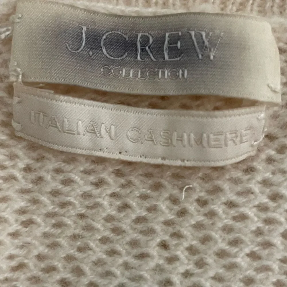 J Crew Collection Italian Cashmere Cream colored Sweater Size Medium